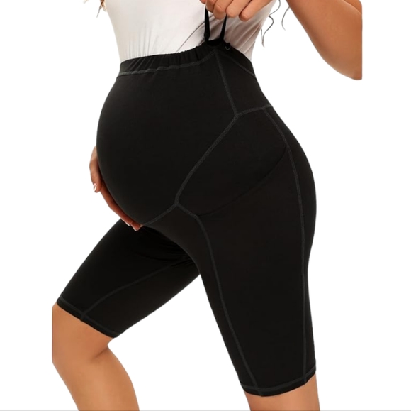 Maternity Yoga Short Over The Belly Comfy Biker Short - Picture 2 of 3